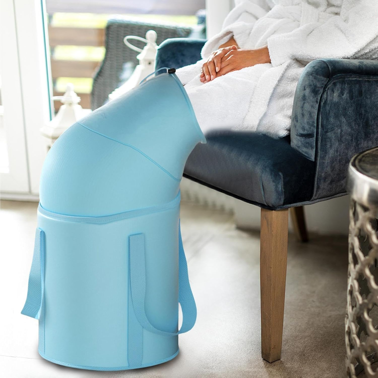 Foot Spa Soak Tub | Foldable Feet Basin Bucket | Portable Foot Soak Tub for Camping, Picnic, Hiking, Rowing, Fishing - Pink image number 7