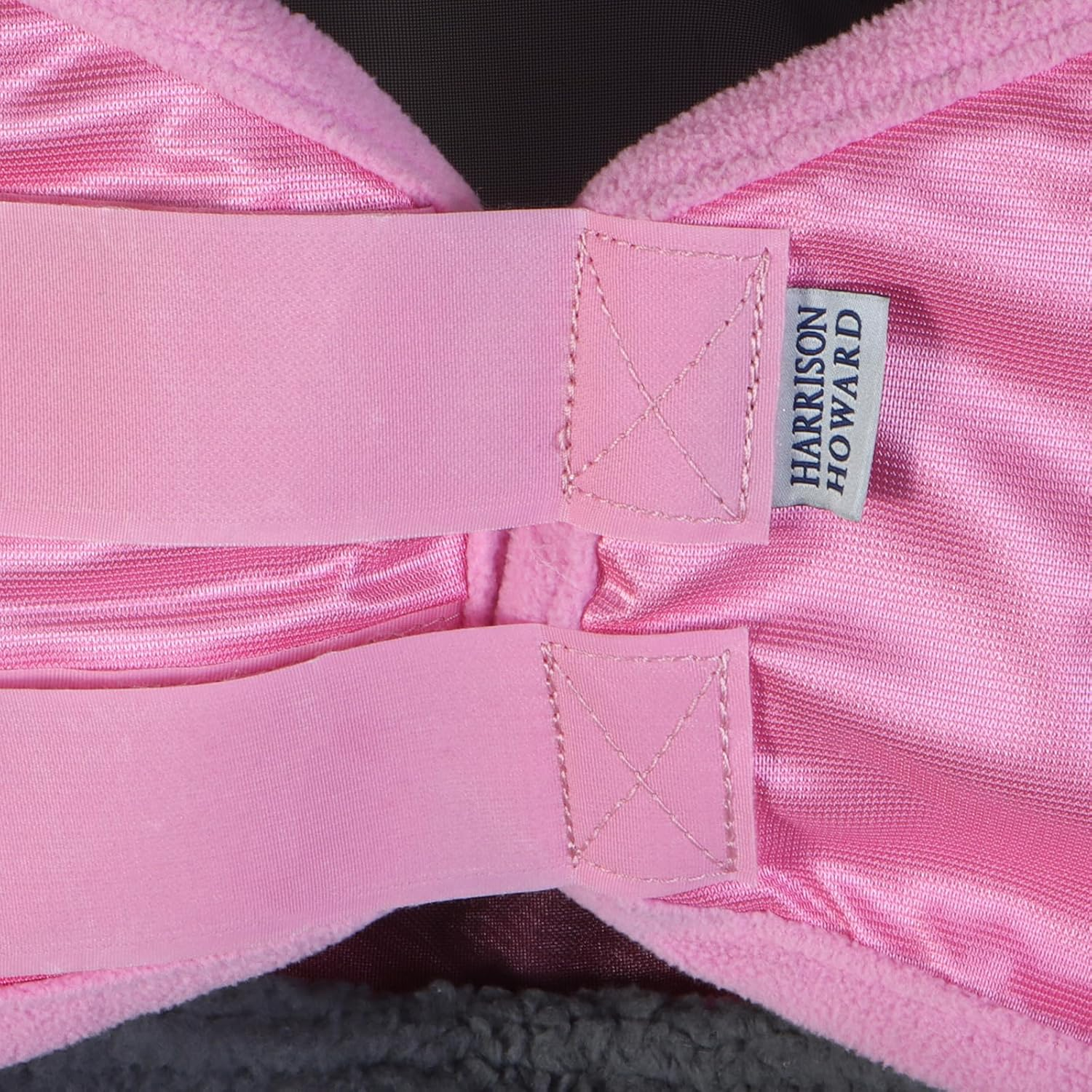 Harrison Howard Caremaster Pro Luminous Horse Fly Mask Large Eye Space Standard with Ears UV Protection for Horse Light Pink Full Size