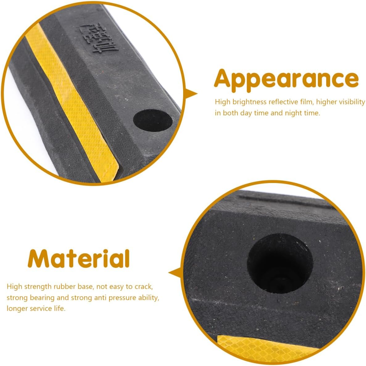 ULTECHNOVO Garage Car Stopper Wheel Stop Stoppers for Parking Stops Made of Sturdy Rubber image number 2