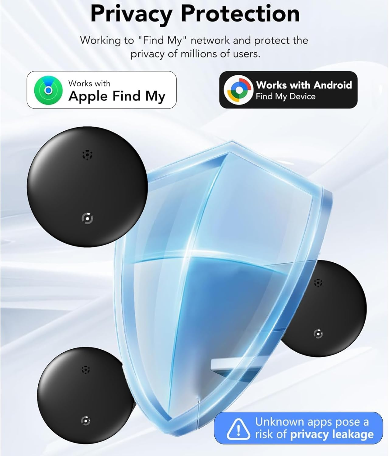 Tracker Smart Tags Android & Ios-Dual System Bluetooth Luggag Tracker Keys Finder/Item Locator Work with Apple Find My (Ios)&Google'S Find Hub(Android) for Key,Backpack,Luggage Black (1 Pack)