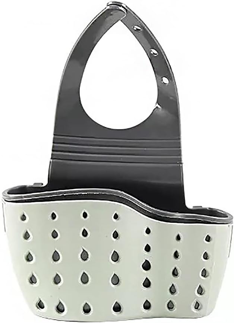 Sink Sponge Holder, Kitchen Adjustable Organizer Sink Caddy Drain Basket Gadget Hanging Strainer Organizer, Pink