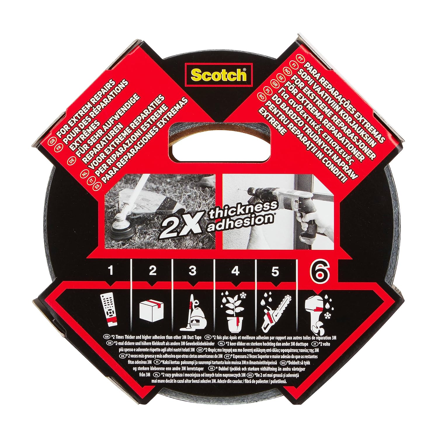 Scotch Extremium Ultra High Performance Duct Tape, 25 M X48 Mm - Ultra-Strong, Instant Adhesion, Ideal for the Toughest Repairs, Even Metal, Water and UV Resistant, Hand Tearable