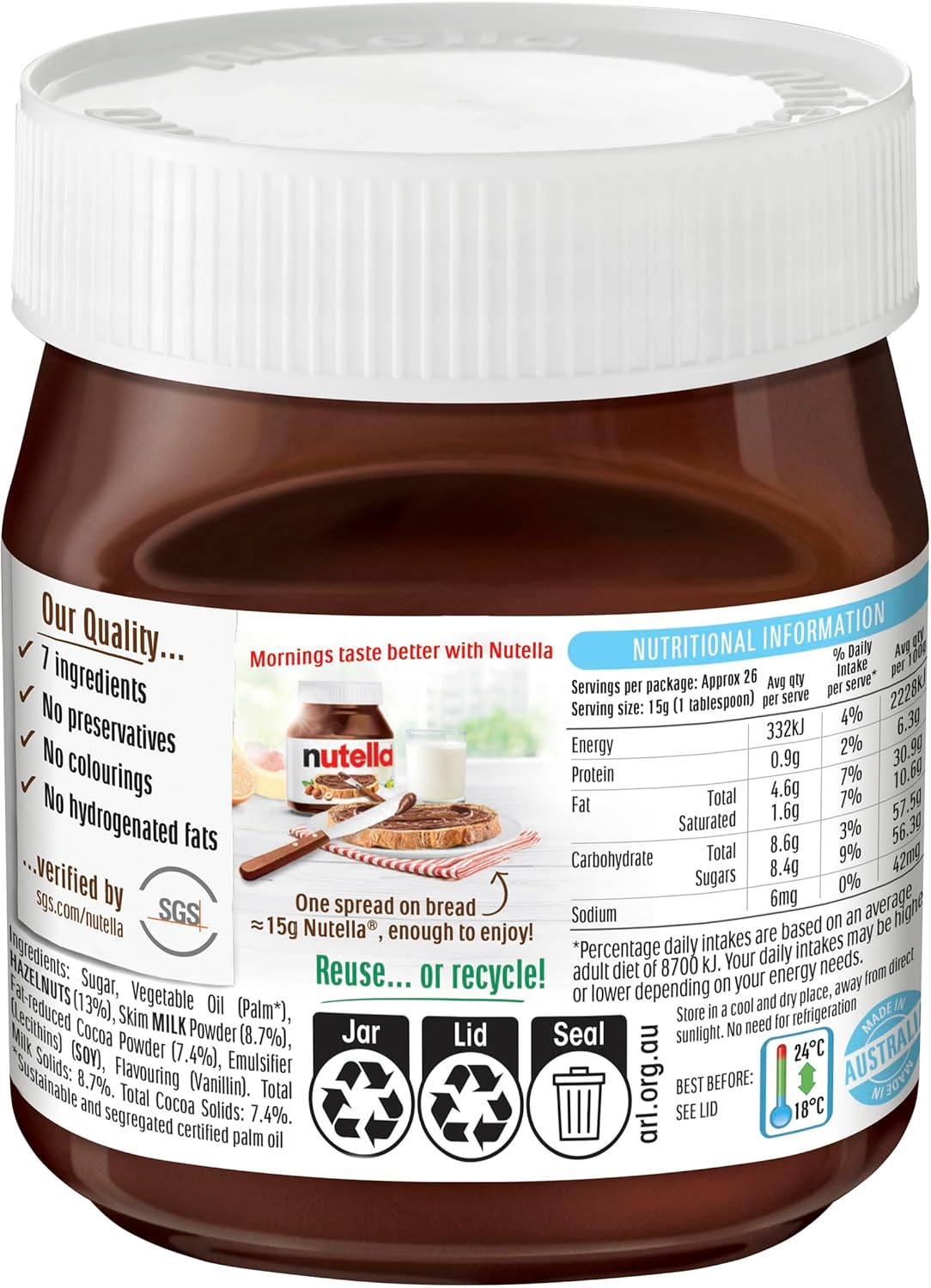 Nutella Hazelnut Chocolate Spread 400 G image number 6