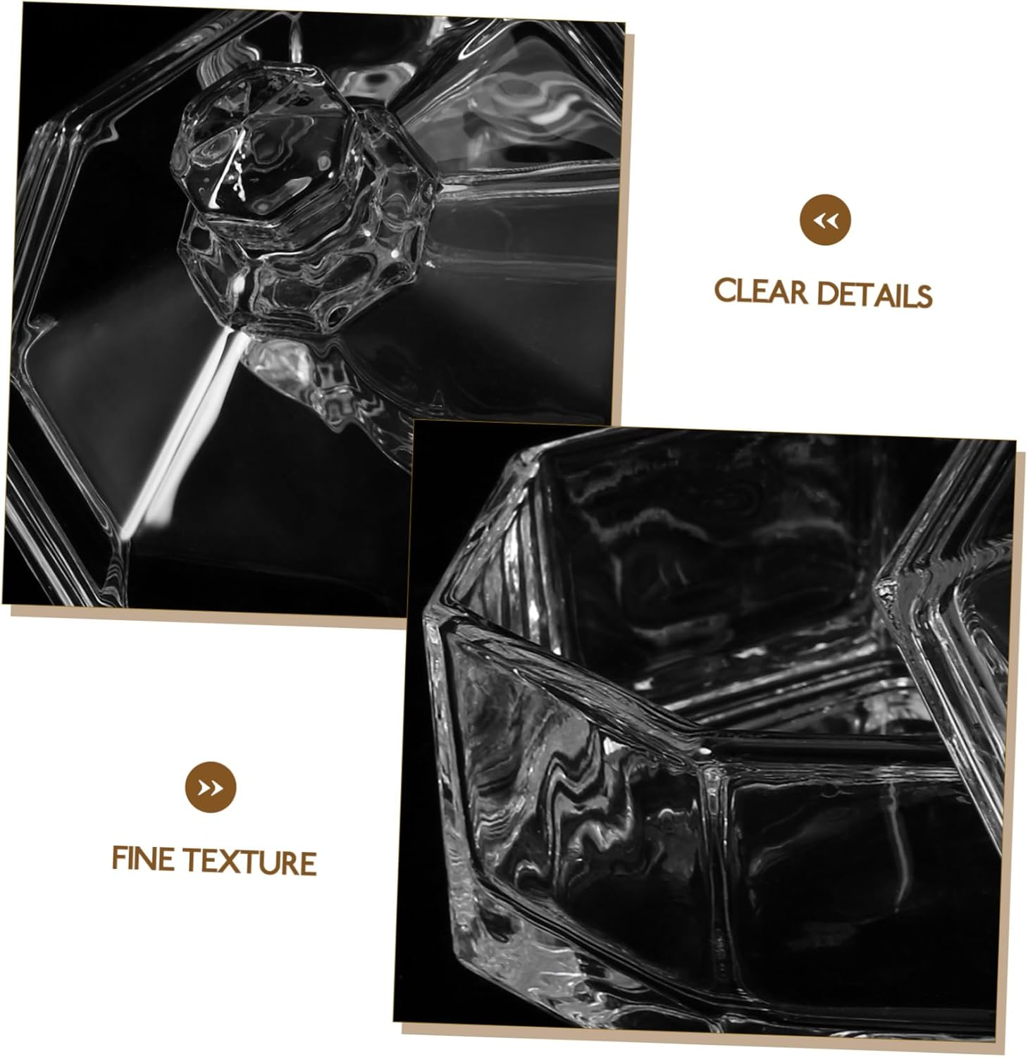 LABRIMP 2Pcs Glass Storage Jars Lids Retro Style Glass Jars for Home Use as Candy Containers image number 1