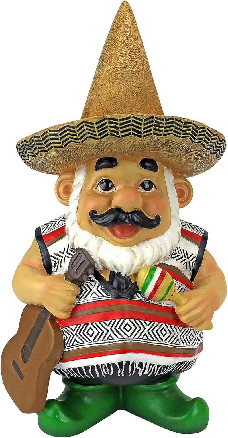 Design Toscano Pancho the Mariachi Garden Gnome Statue, Full Color image number 3