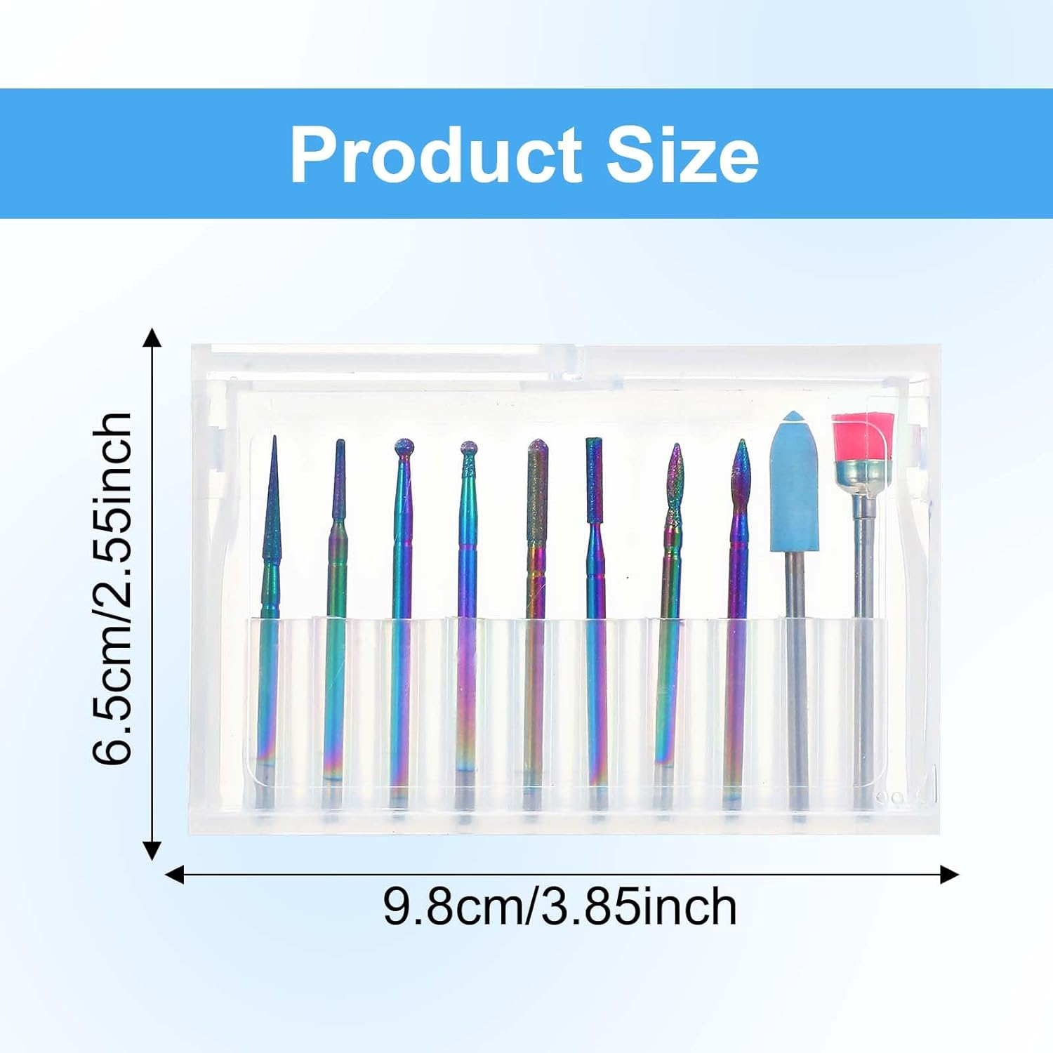 10Pack Cuticle Bits,Spiral Manicure Drill Bits with Brush and Buffer,Stainless Steel Nail Bit for Nail Drill for Art Set Professional for Manicure,Pedicure Cuticles image number 5