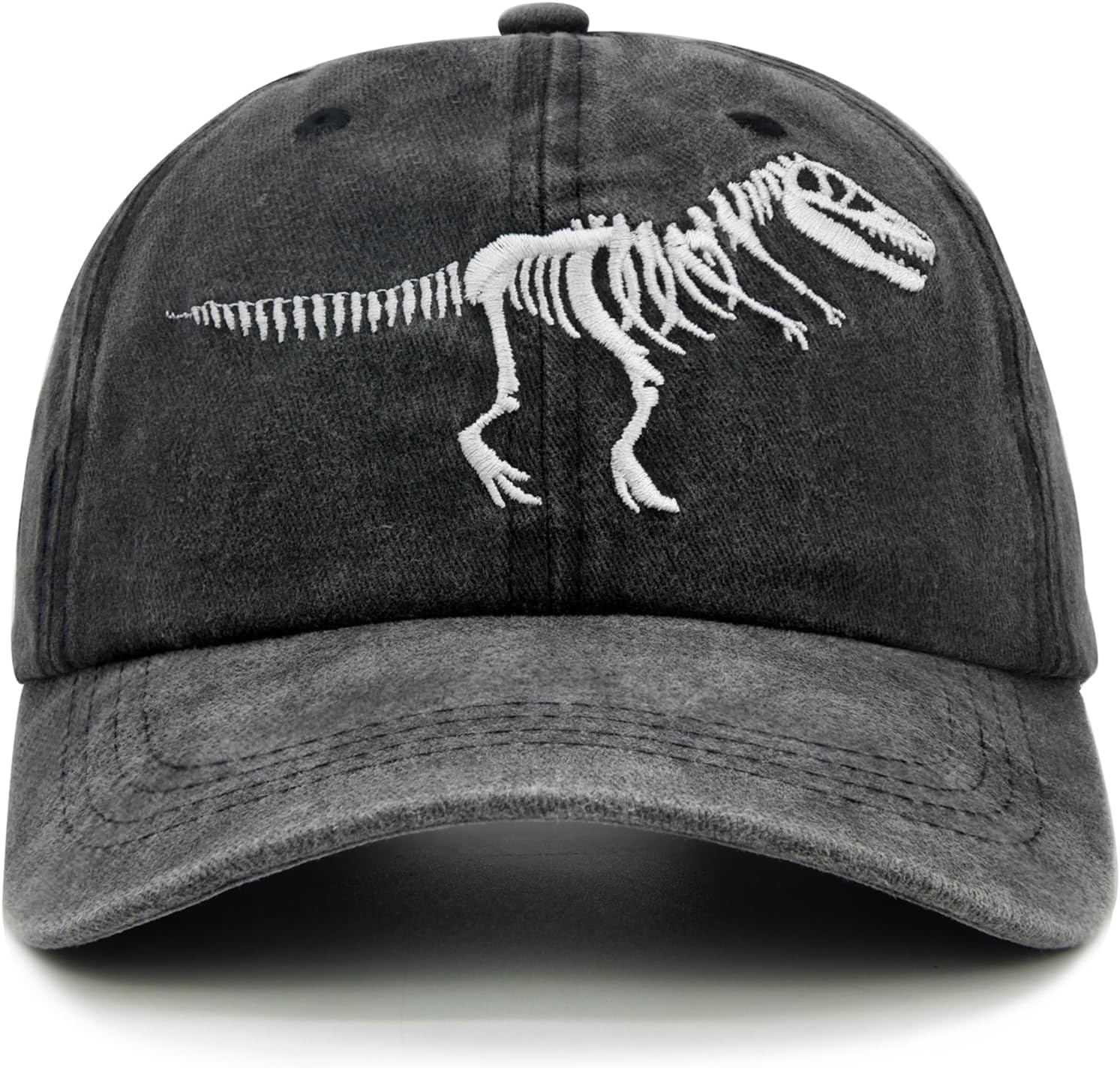 MINYJHZ Boys Dinosaur Hat, Washed Embroidered Dinosaur Baseball Cap, Soft Breathable Cotton, Adjustable for Kids Age 2-11