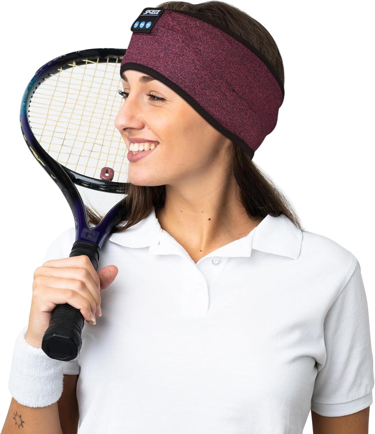 Sleep Headband Headphones, Ultra-Comfortable Sport Headband - Wireless Music & Hands-Free Calls for Sports, Yoga, and Sleep - HD Sound, 12-Hour Battery, Soft & Washable Fabric (Gray)