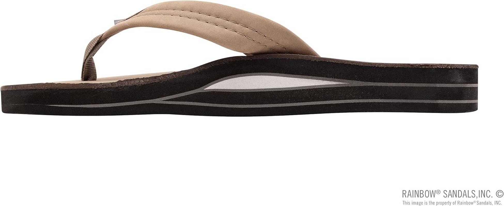 Rainbow Sandals Mens Luxury Leather - Double Layer Arch Support with 1" Strap image number 4