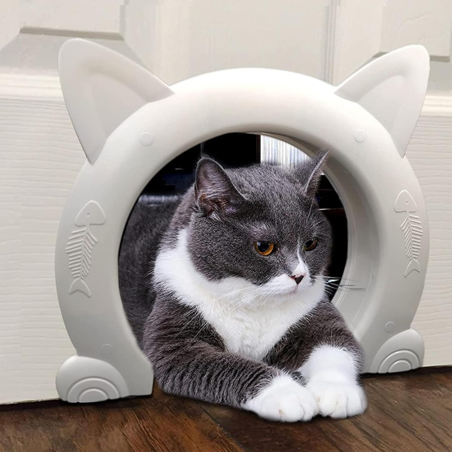 Cat Door Interior, Pet Kitty Safe Door, Cat Door Built in Interior Pet Door, Indoor Cat Door, No Flap, for Indoor Hollow Core or Solid inside Door image number 1