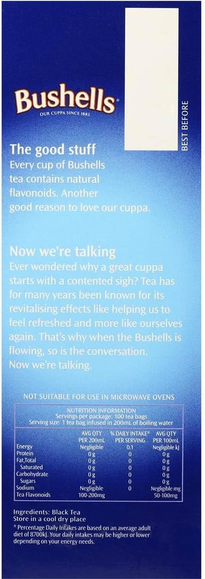 Bushells Extra Strong Tea 200 G (100 Teabags) image number 1