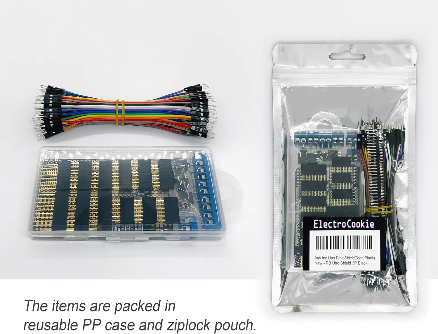 Electrocookie Proto Shield Kit Compatible with Arduino Uno, Stackable DIY Expansion Prototype PCB (3 Pack) image number 3