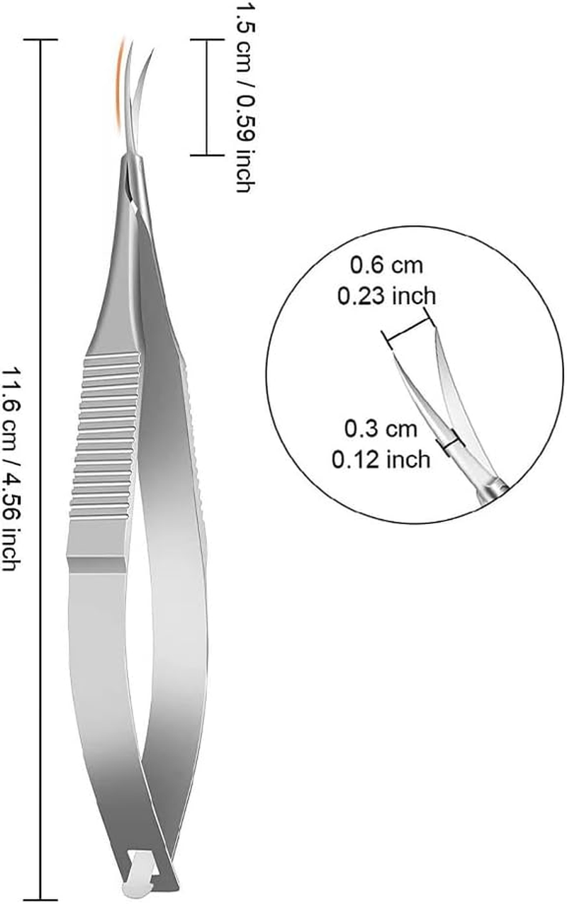 Curved Stainless Steel Squeeze Scissors - Grooming, Eyebrow Trimming, Embroidery Spring, Thread Snips - Curved Tip Craft Scissors (Silver) image number 3
