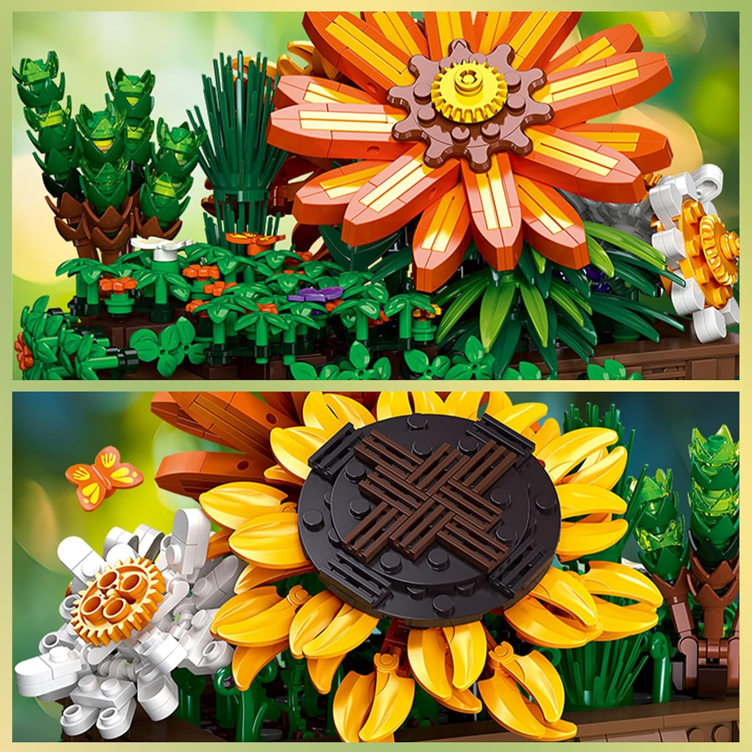 Flower Building Kits Botanical Bonsai Building Set - 924Pcs, Home Decor, Mother'S Day, Valentine'S Day, Christmas for Adults and Kids, Climbing Ivy, Sunflower, Chrysanthemum. image number 4