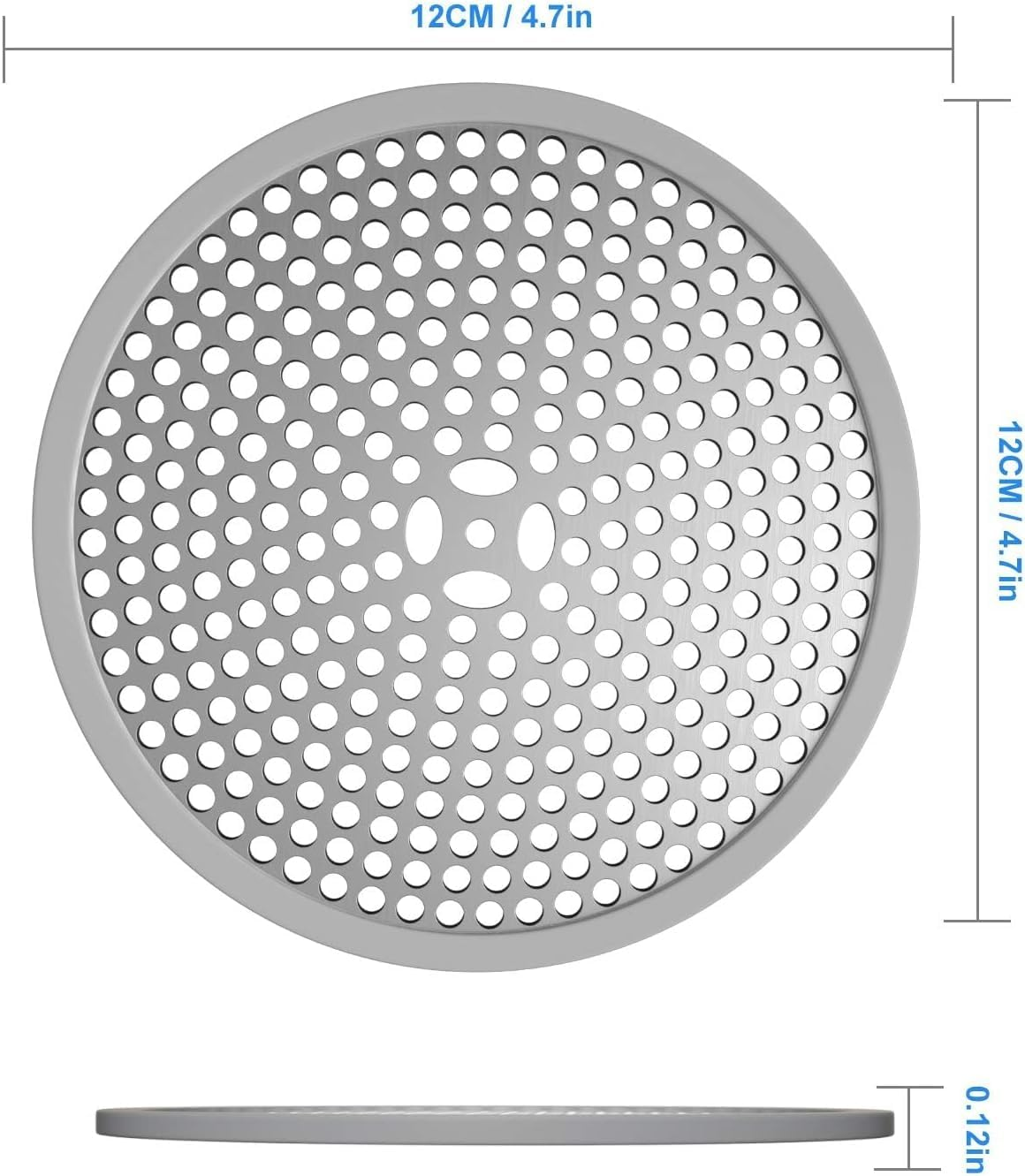 2 Pack Shower Drain Hair Catcher, Bathroom Drain Cover, Tub Drain Protector, Drain Strainer, Stainless Steel and Silicone image number 1