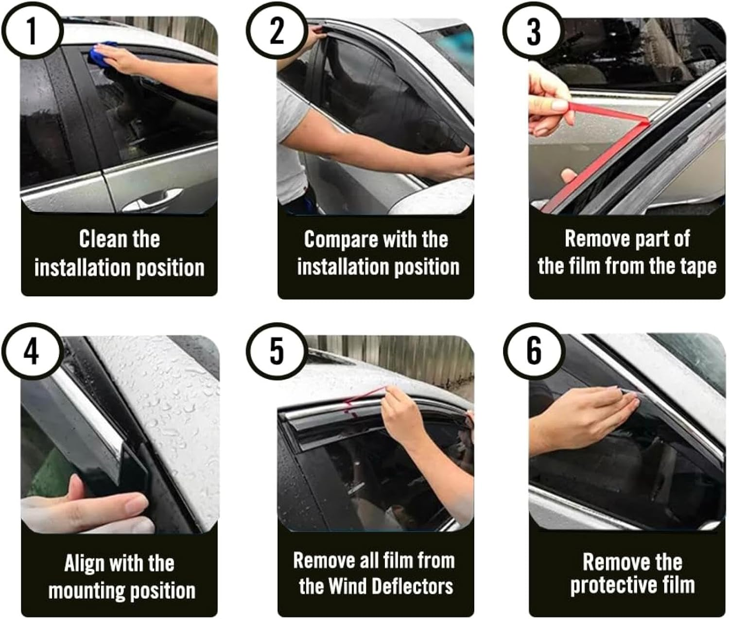 Vent Window Visors for Subaru for Outback 2021 2021 2023 2024 Deflectors Vent Rain Guards Side Window Wind Deflectors image number 4