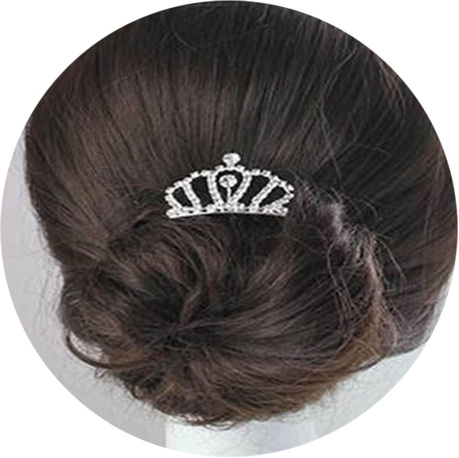 Yheakne Vintage Princess Crown Comb Crystal Small Tiara Crown Headband Shiny Rhinestone Crown Hair Comb Mini Tiara Comb for Girls Birthday Party Prom Hair Accessories (Silver A) image number 5