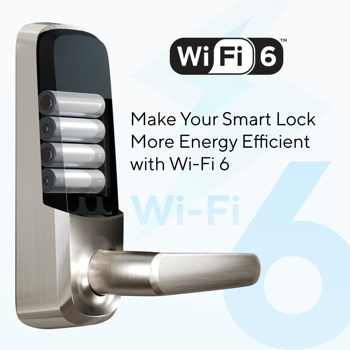 ULTRALOQ Latch 5 Smart Lock - Built-In Wifi Smart Fingerprint Door Lock - Biometric Keyless Entry Door Lock with App - Digital Keypad Door Handle Lock - Smart Locks for Front Door - App Remote Control image number 4