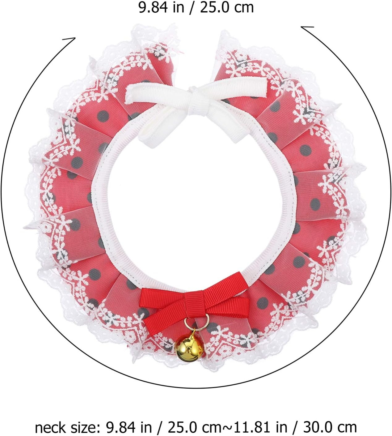 Mipcase 3Pcs Cat Bow Collar Bell and Lace Necklace for Party Christmas Wedding Occasion Cute Cat Bow Scarf Neckwear for Special Events