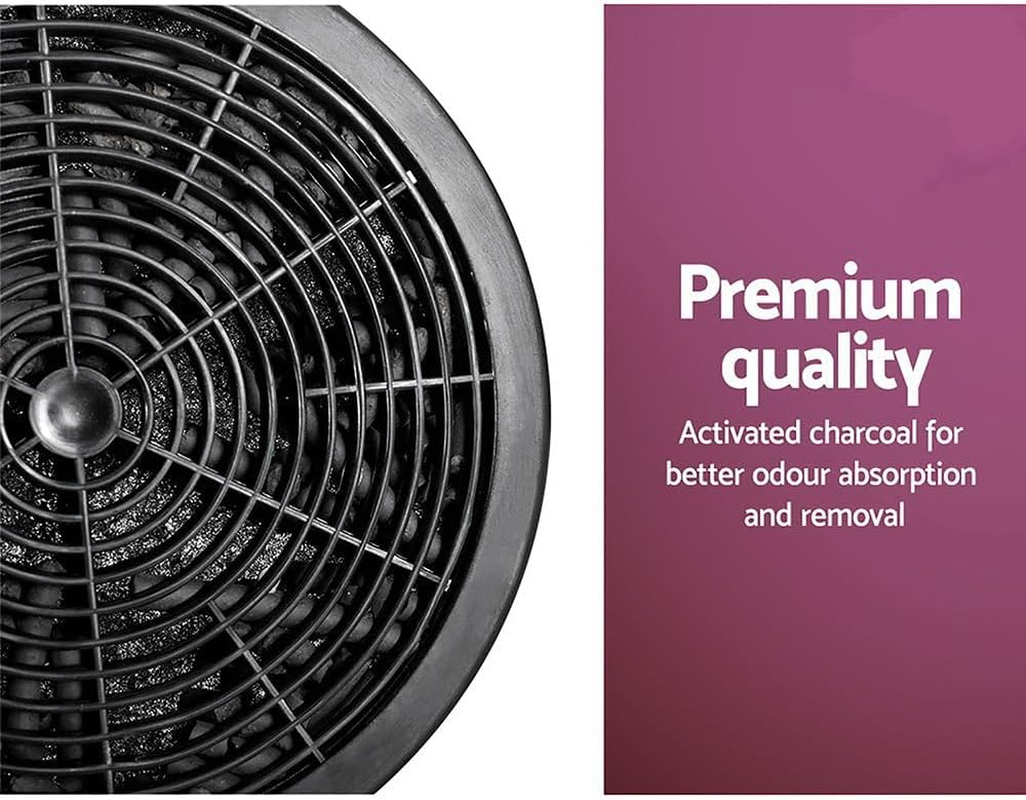 Devanti Activated Charcoal Carbon Filter Range Hood Filters, Pyramid Rangehood Replacement for Ductless Ventless Set of 2, Black Kitchen Cooker Accessories