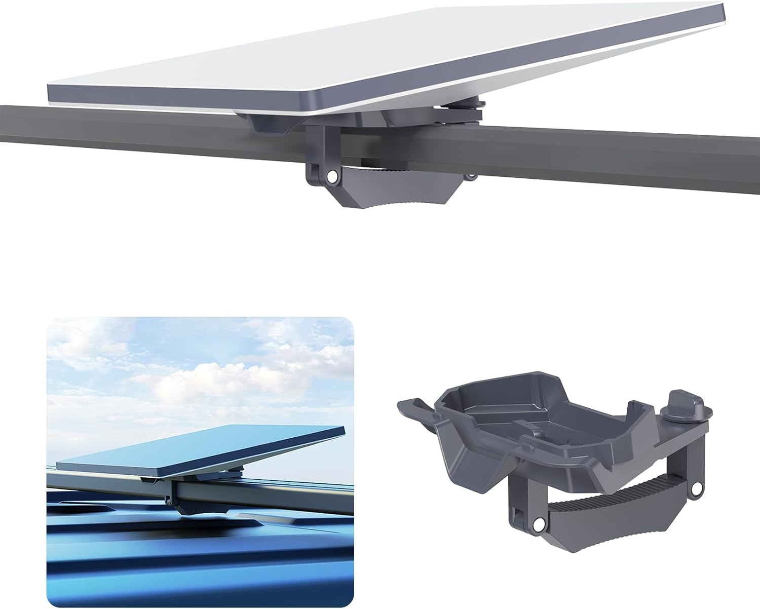 Mini Starlink Roof Rack Mount, Aluminum Alloy Mini Starlink Car Mount, Anti-Theft Starlink Mini Mount Kit Fits Star Link Mini Dishy - RV, Yacht and Roof Installation