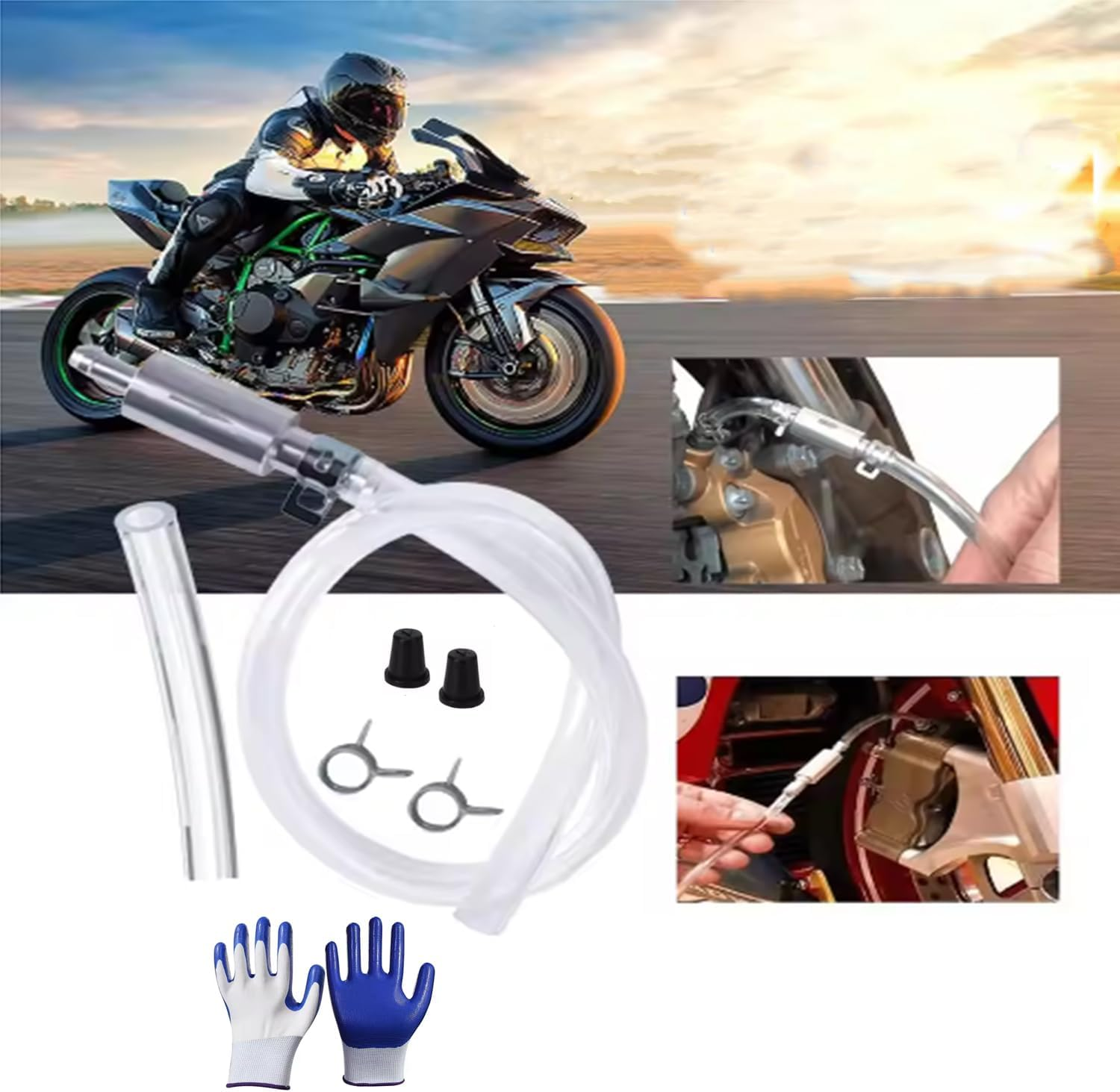 Roczential 2Pcs Brake Bleeder Hose One Way Check Valve Tube Bleeding Tool Kit for Car Motorcyle Clutch Aluminum Body Tube Kit for Hydraulic System Bleeding,Brake Fluid Bleeder Repair Kit for Car