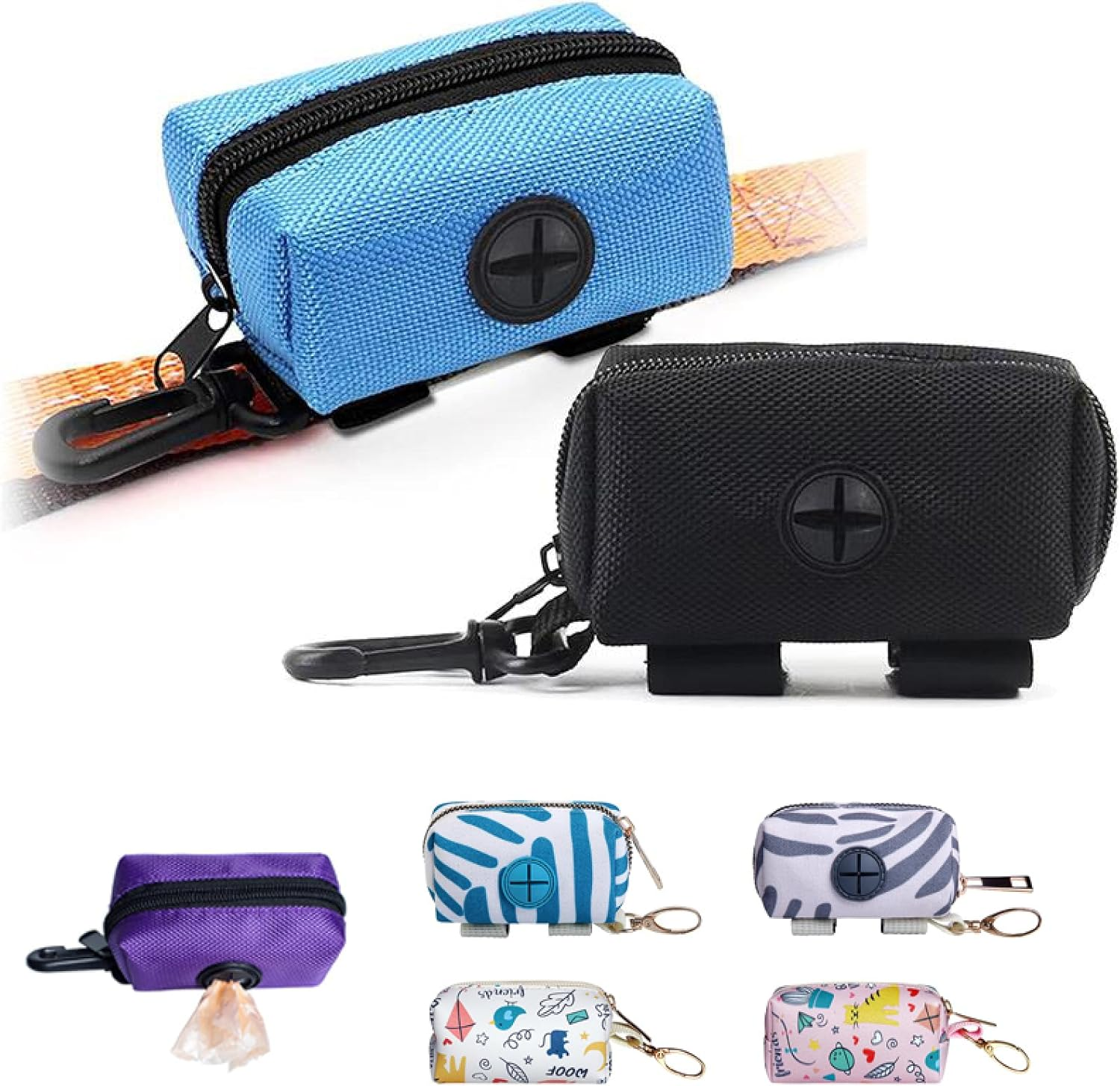 Dog Poop Bags 2Pcs Pet Dog Poop Bag Holder Leash Attachment Adjustable Mini Travel Garbage Bag Dispenser 05 image number 6