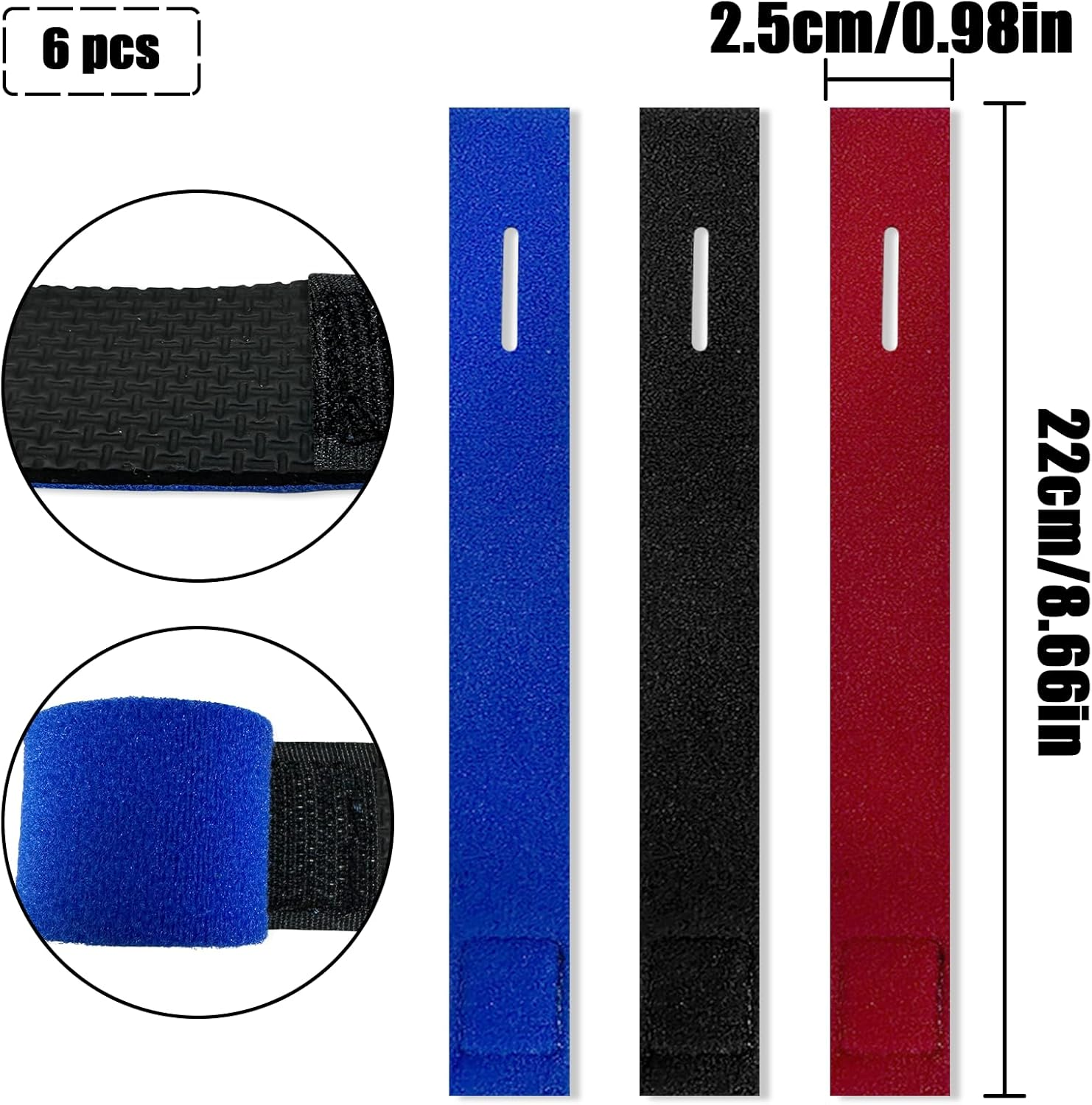 TEAONE Fishing Pole Straps, 6 PCS Casting Rod Ties for Fishing Gear and Equipment (22Cm/8.66In) image number 6