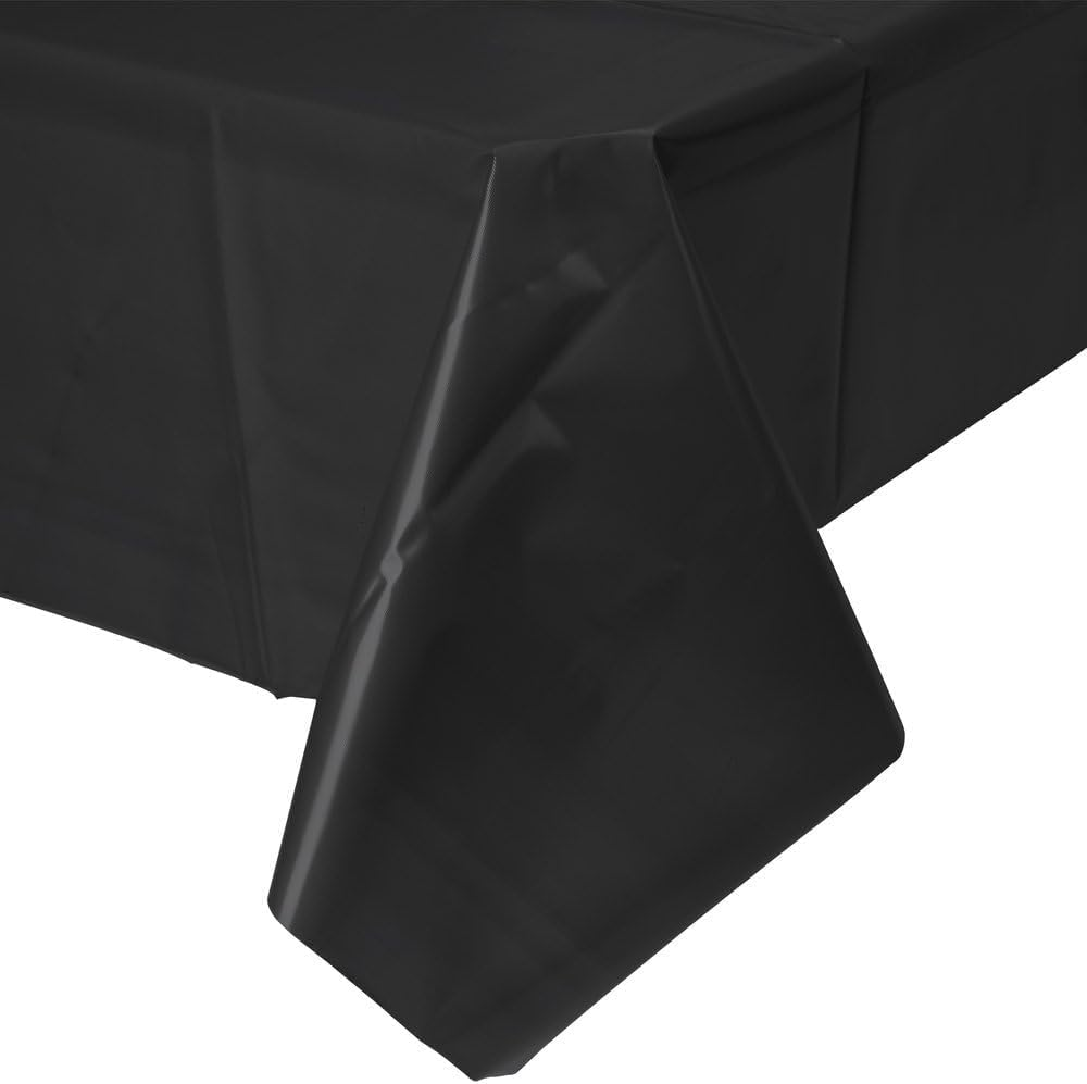 Amscan Plastic Rectangular Tablecover, Jet Black image number 3