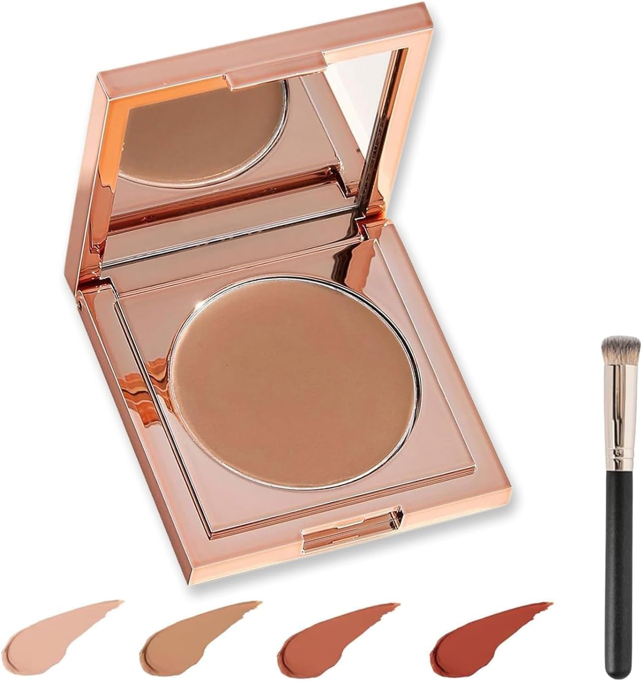 Colored Clay Cc Undereye Corrector,Color Corrector for Dark Circles with Brush, Conceal & Brighten Dark Circles,Under Eye Hydrating Concealer for Women (Natural, One Size)