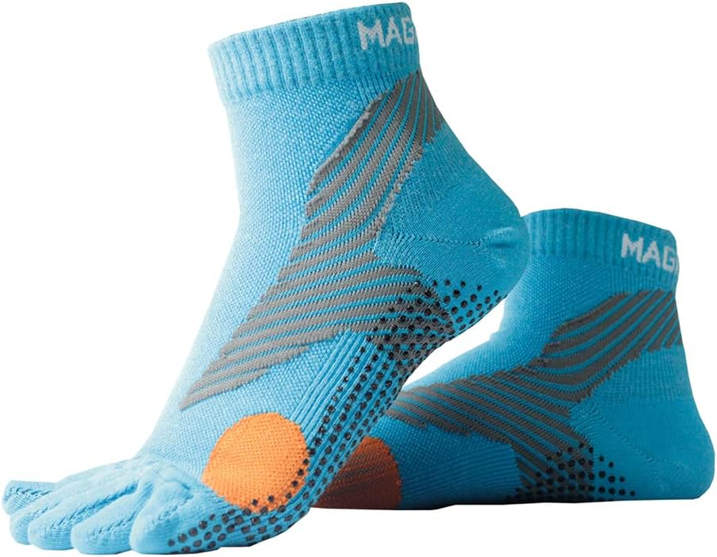 M Magic Sport Merino Wool Blend Non-Slip above Ankle Toe Socks, Five Finger, Men and Women, Running, Hiking, Cycling, Camping