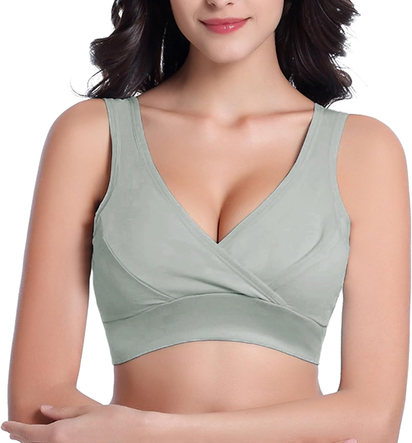 Women'S Sports Bra Womens Maternity Bra Front Breathable Wire Sleep Bra Breastfeeding Tank Maternity Bras Womens Bras No Underwire Padded image number 5