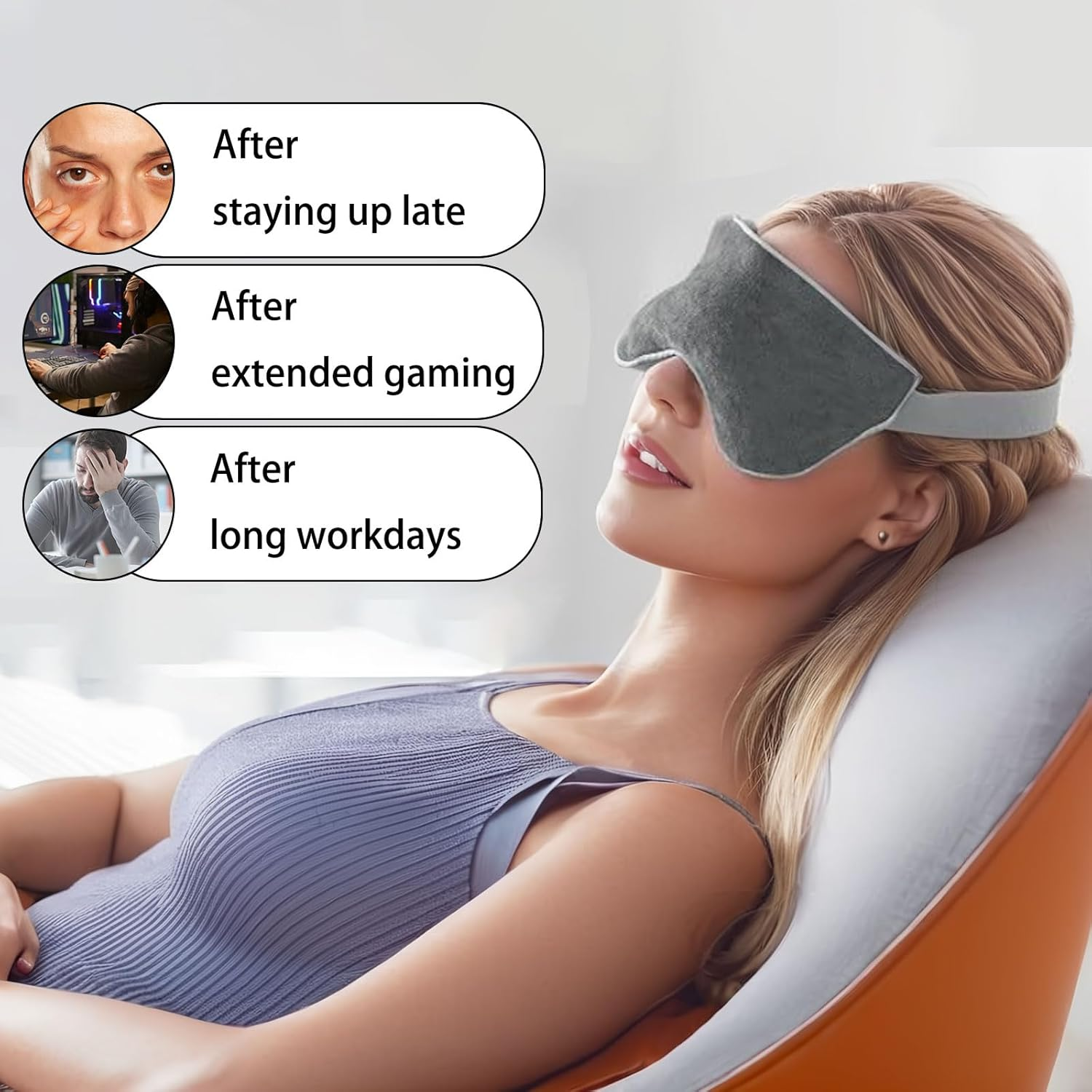 Heated Eye Mask, Soothing Steam & Cooling Therapy for Dry Eyes, Weighted Sleep Mask, Apply for Dry Eyes, Migraine Relief,Eye Treatment image number 2