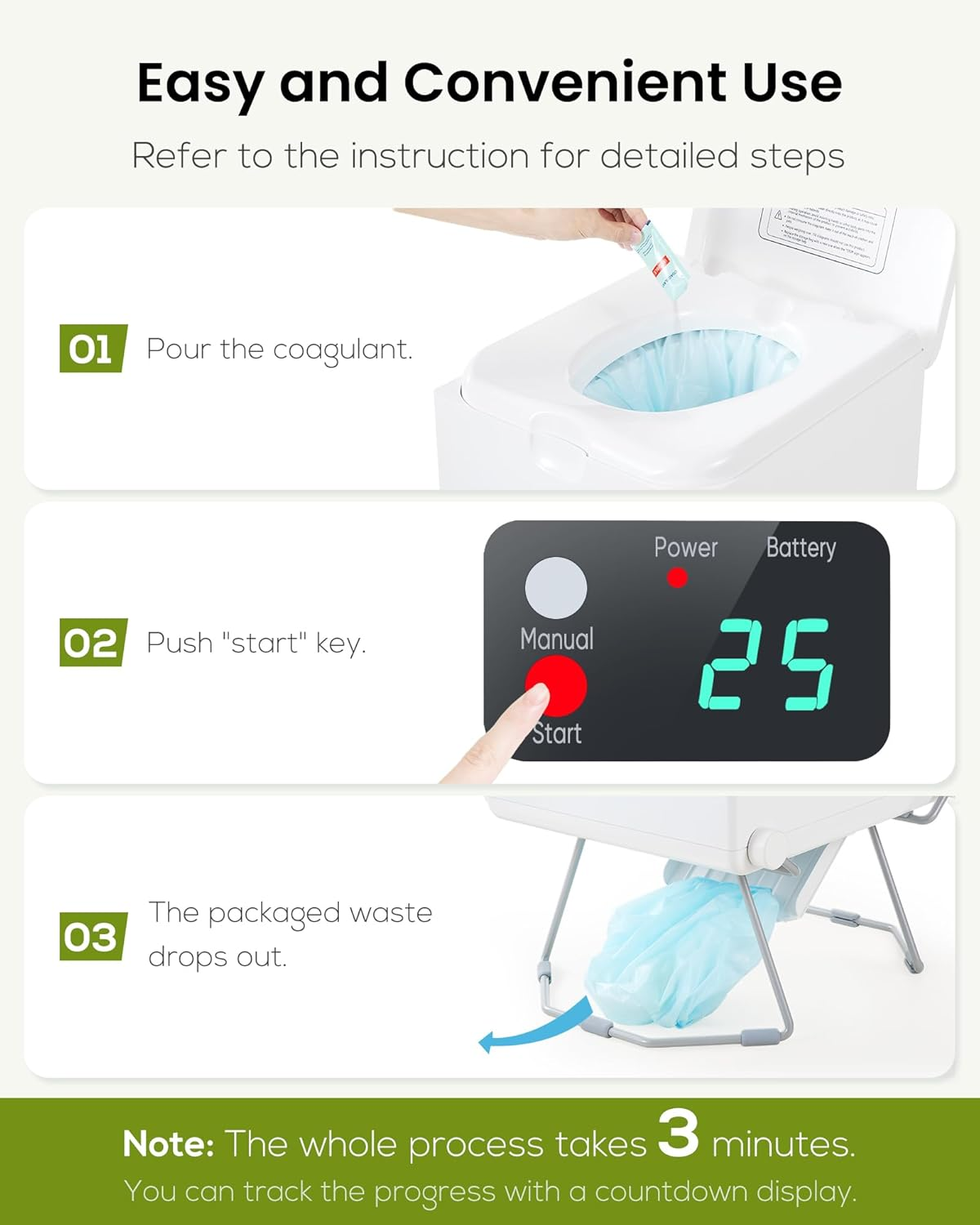 Modiwell Dry Flush Toilet &ndash; Waterless, Odorless, Self-Contained | Rechargeable Portable Toilet for Rvs, Van, Boat, Tiny House, Off-Grid | Easier to Use than Composting or Incinerator Toilets image number 4