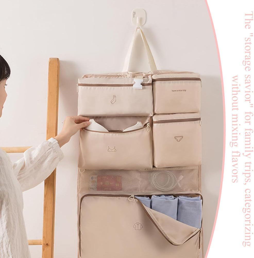 Hanging Travel Storage Bag,Multi-Layer Storage Bags, Compression Packing Cube Organizer,Foldable Journey Handbag,In Stylish Home Accessory, for Organizing Clothes and Toiletries image number 4