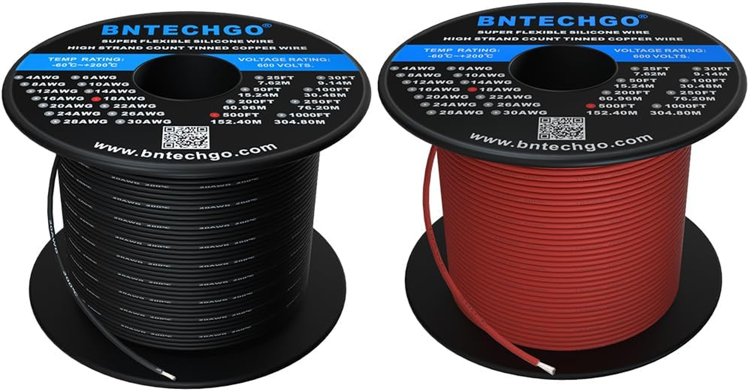 BNTECHGO 18 Gauge Silicone Wire Spool Yellow 250 Feet Ultra Flexible High Temp 200 Deg C 600V 18AWG Silicone Rubber Wire 150 Strands of Tinned Copper Wire Stranded Wire for Model Low Impedance