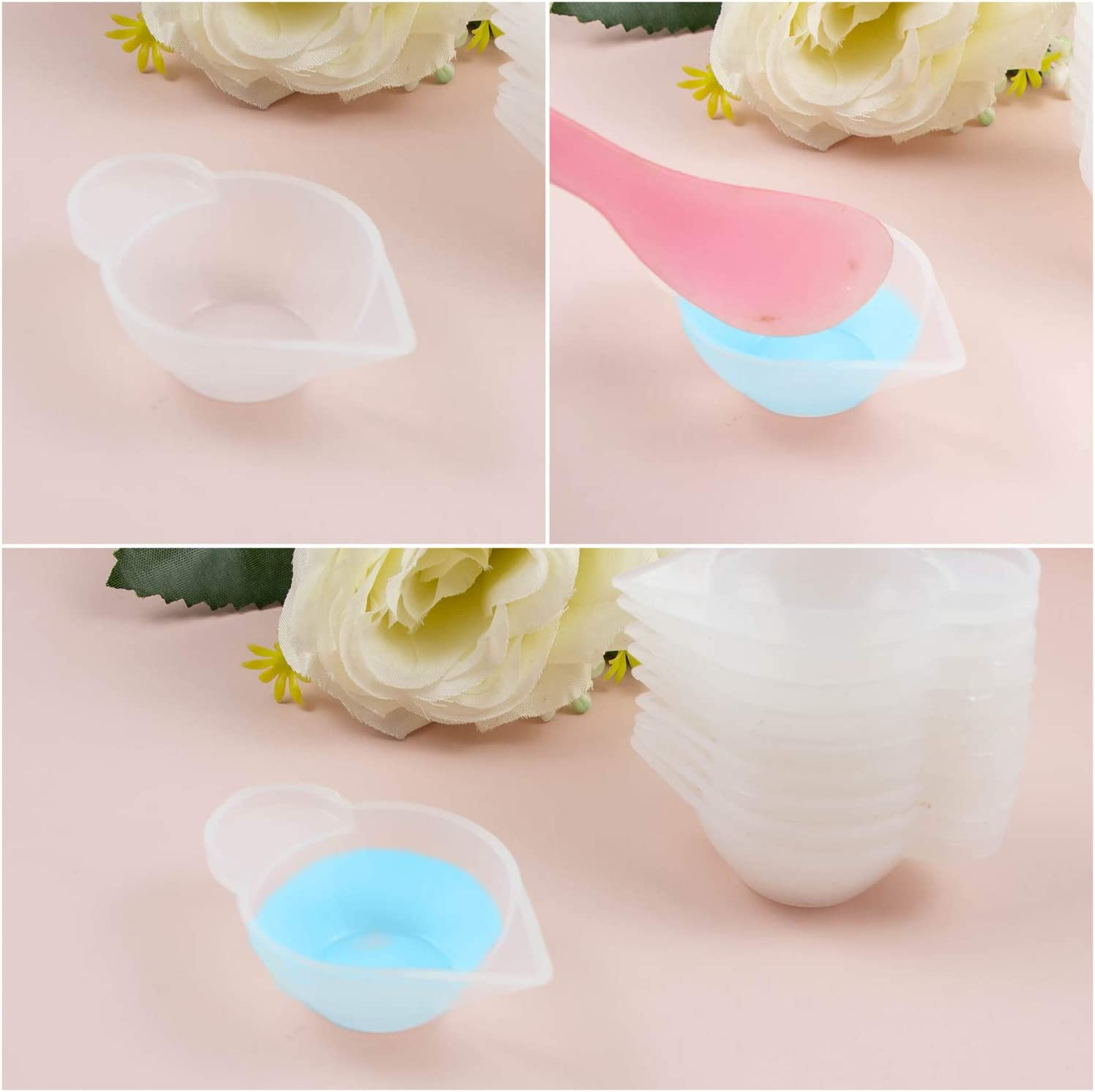 AUEAR, 10 Pack Silicone Mold Cup Dispenser Mini Measuring Mixing for DIY Jewelry Making Epoxy Resin Craft image number 7