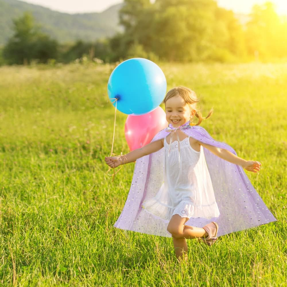 AUTOWT Girl Princess Costume - Shiny Cloak with Necklace, Jewelry, Headwear, Crown, Wand, Earrings, Bracelets, Rings - for Halloween, Christmas, Birthday