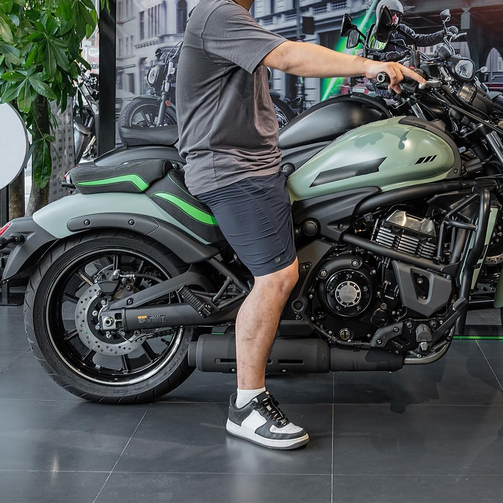 Comfortable Seat Pad Cushion Replacement for Vulcan S VN EN 650 VN650 EN650 2015-2024 Motorcycle Front Driver Rear Passenger Seat Covers Pressure Relief Touring Pillion Saddle, Black-1 Set image number 4