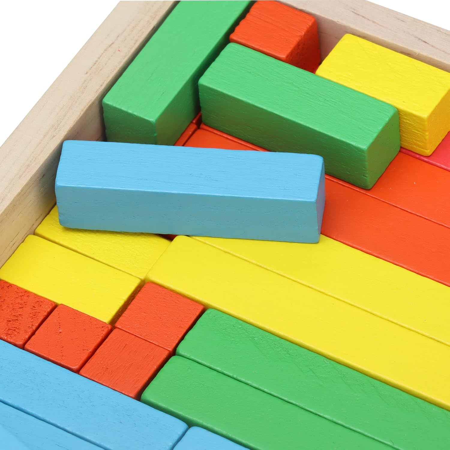 Wooden Cuisenaire Rods Individual Kit, Create Interesting Shapes Counting Sticks Brightly Colored Release Imagination for Counting for Children image number 2