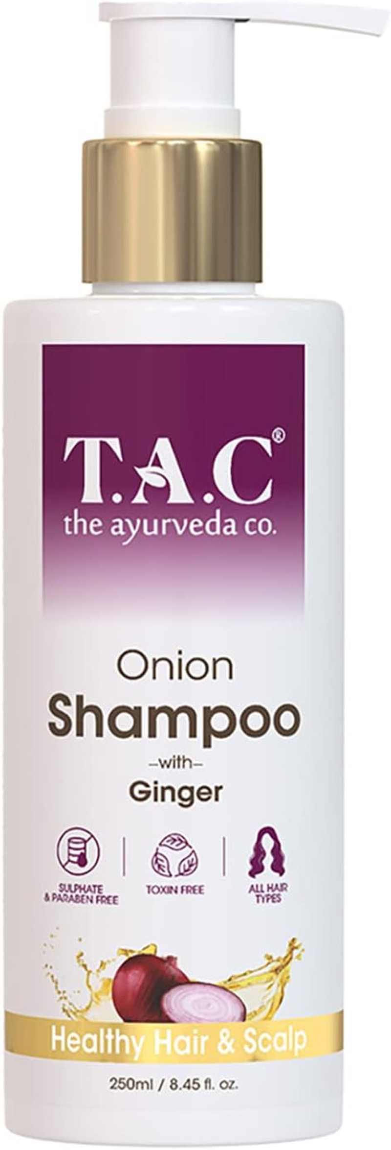 TAC - the Ayurveda Co. Onion Shampoo for Dry and Frizzy Hair with Red Onion Black Seed Oil for Women & Men, Sulphate and Paraben Free - 200Ml image number 6