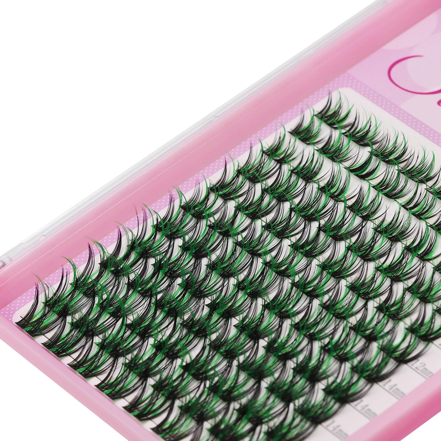 SULV Lashes Cluster D Curl Individual False Eyelash Extensions Cluster 96Cluster 10-18Mm to Choose Black Green Colors Eyelashes Cluster Professional Beauty Accessory DIY at Home (Wm005-12Mm) image number 2