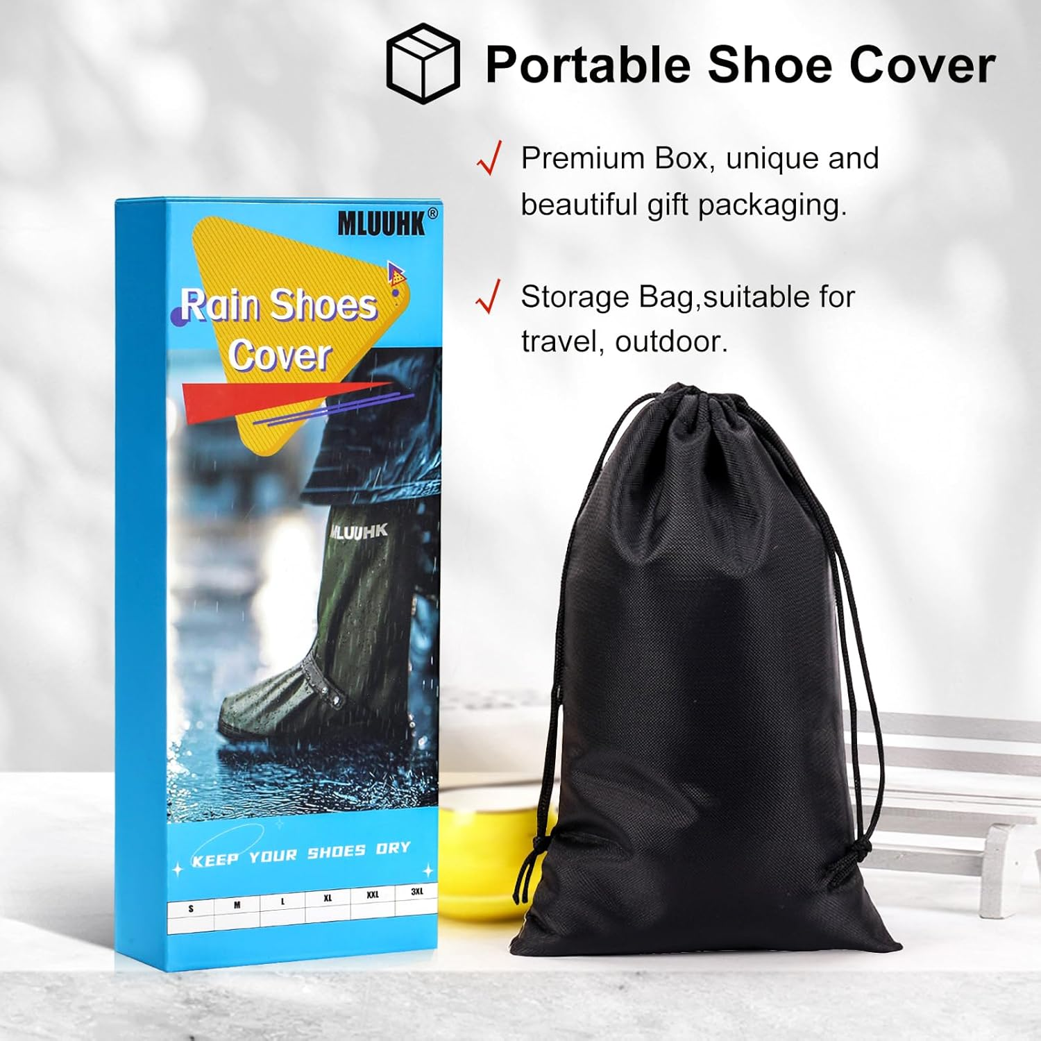 Rain Shoe Covers, Reusable Waterproof Rain Cover for Shoes, Non-Slip PVC Snow Boot Covers for Men and Women image number 3
