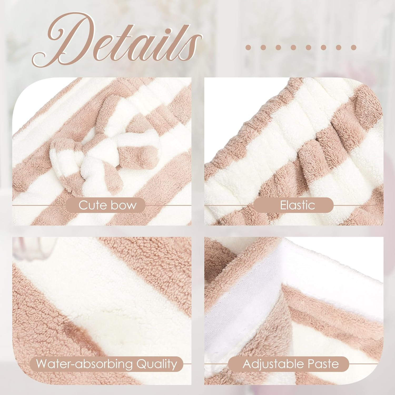 Xtinmee 2 Sets plus Size Towel Wrap with Hair Drying Adjustable Shower Wrap Bath Towel Women'S Robes Absorbent Spa Bathrobe(Coffee Color)