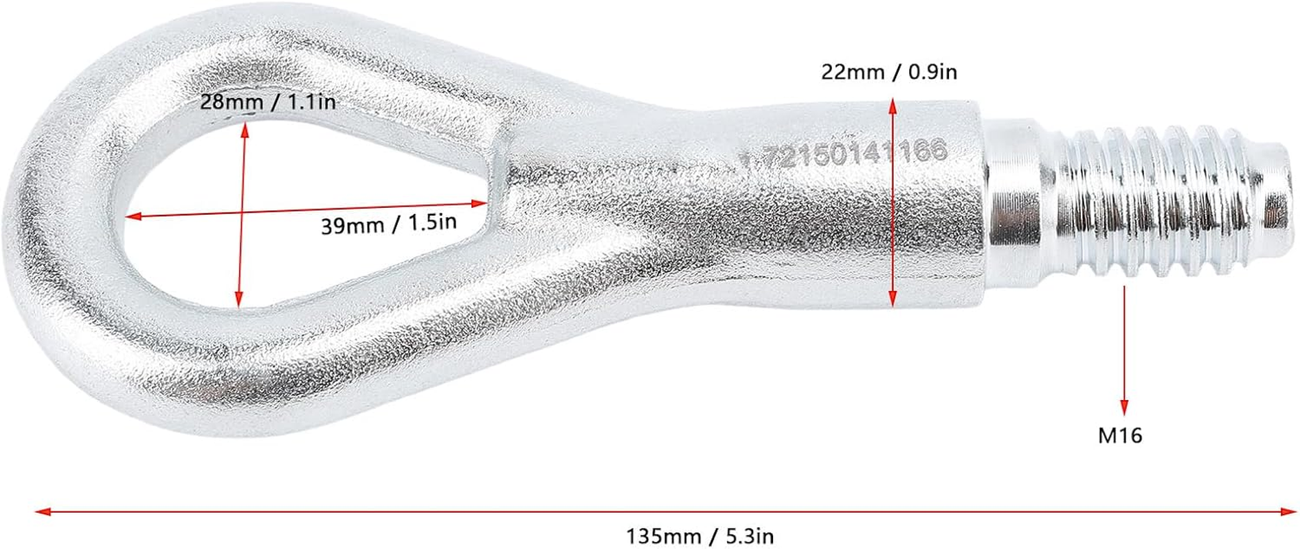 Car Tow Hook, Front Bumper Towing Eye Hook, Forged Steel Trailer Ring Screw on Front Rear Bumper Replacement for 3‑Series E36 E46 5‑Series E39 7‑Series E38 8‑Series E31 image number 5