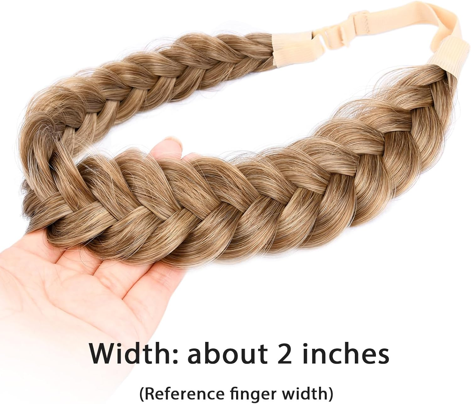 Gledola Messy Synthetic Hair Braided Headband Classic Chunky Wide Braided Headband (Dark Blonde) image number 2