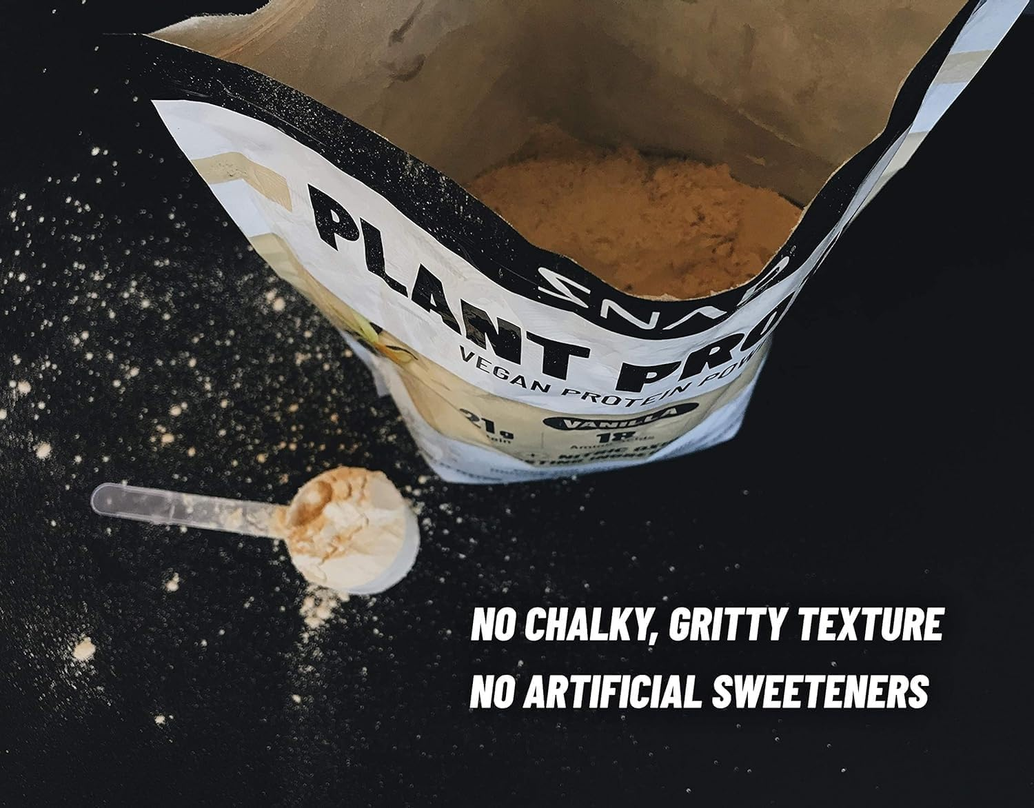 SNAP Organic Plant Based Vegan Protein Powder by Snap Supplements - Nitric Oxide Boosting Protein Powder, Vanilla Bean, BCAA Amino Acid for Muscle Growth, Performance & Recovery - 30 Servings (Vanilla) image number 1