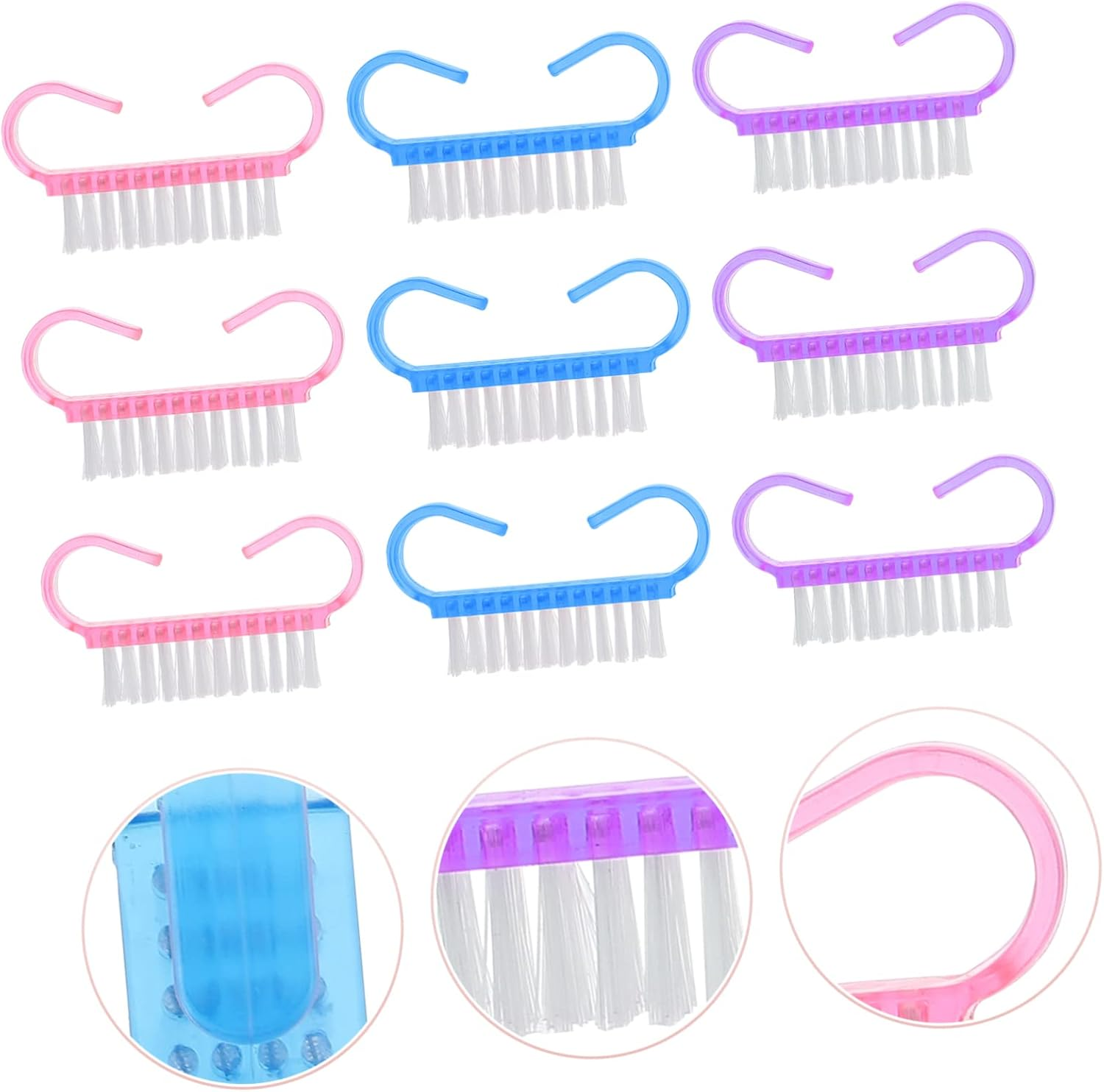 Nail Dust Brush 30Pcs 6.40X3.20X1.50Cm Portable Hand-Held Plastic Nail Manicure Dust Cleaning Tool and Personal Home Use image number 3
