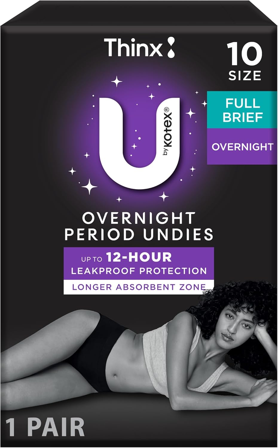 U by Kotex Thinx Period Undies Overnight Size 10 image number 2