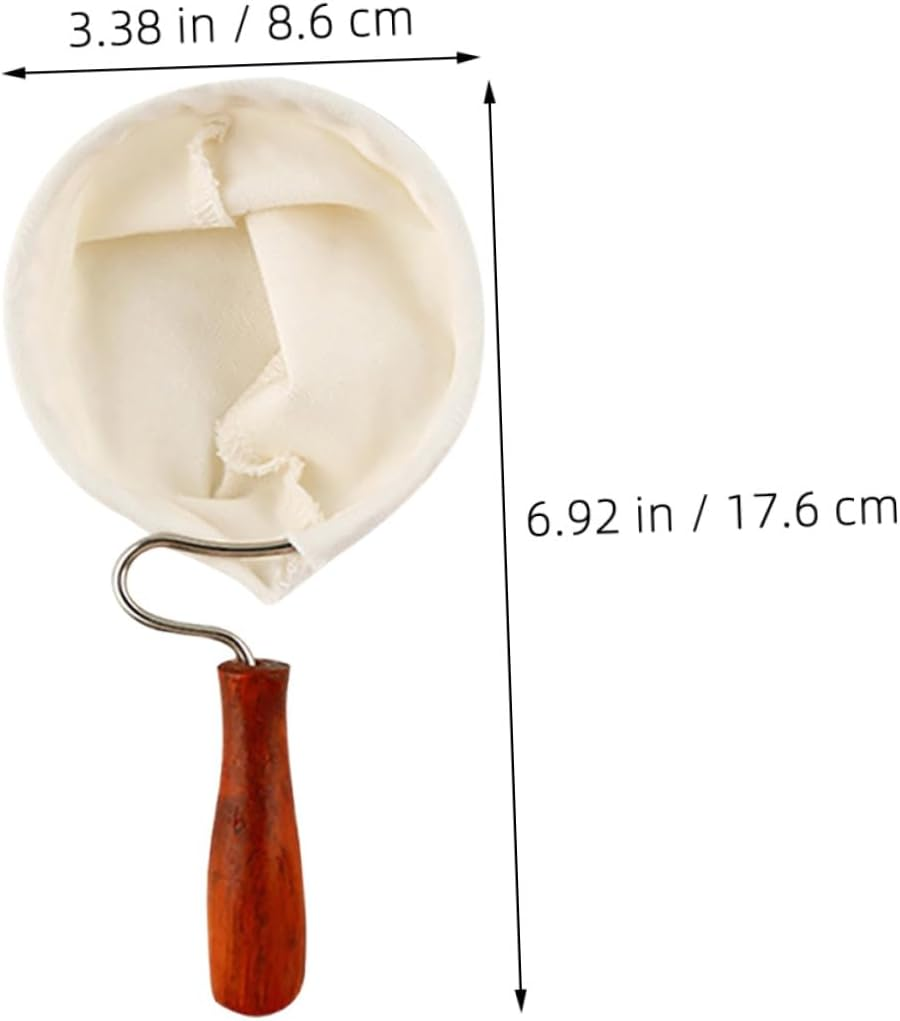 GETAJGHSD 2Pcs Flannel Coffee Filter Bags with Non-Slip Wooden Handle Reusable Washable Coffee Grounds Sock for Tea Brewing at Home Office image number 2